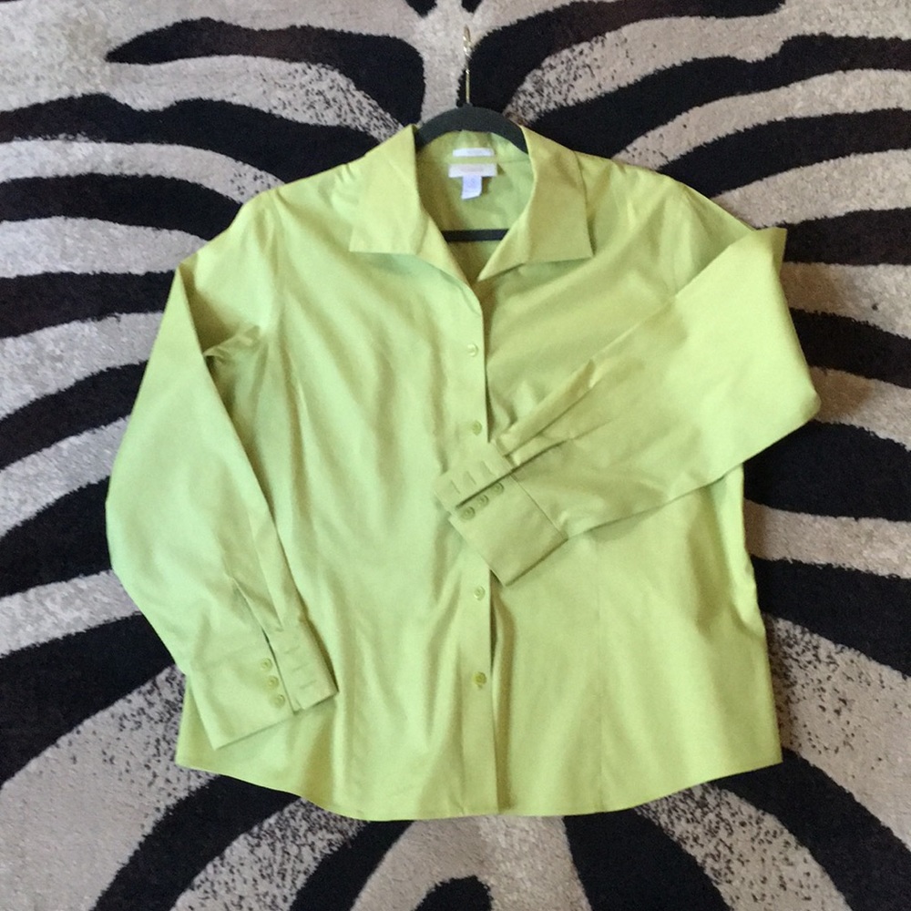 CHICOS LIME GREEN LONG SLEEVE SHIRT